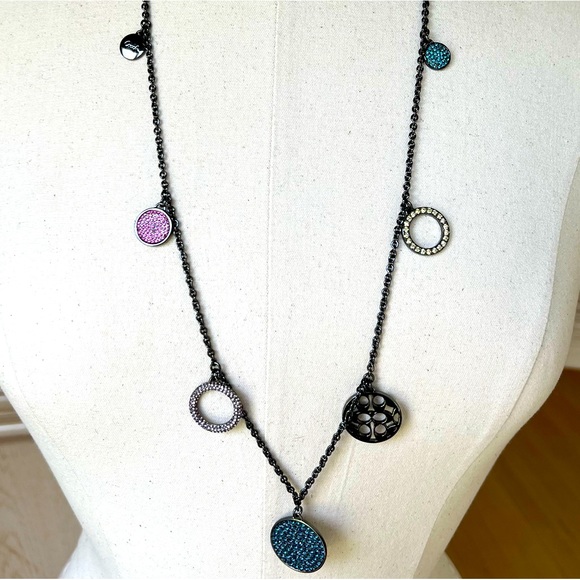 Coach Multi Pave Disc Station Necklace - Picture 5 of 12